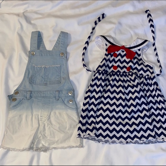 Girls Dress and Overall Shorts Bundle - Picture 2 of 6